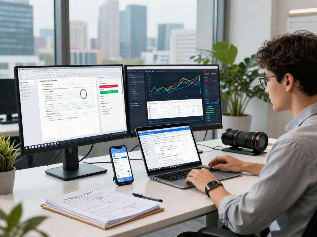 Document fraud detection workspace with analyst reviewing software data and documents.
